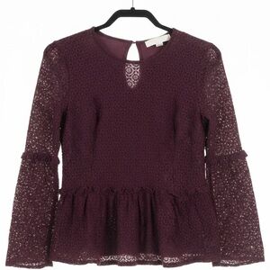 MICHAEL Michael Kors Plum Lace Peplum Blouse